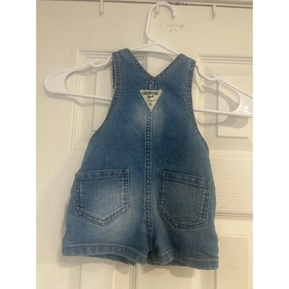 OshKosh B'gosh 12M Denim Vestbak Overalls Jean Blue